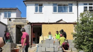 Love Your Home and Garden filming the extension being built