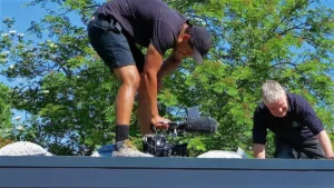 Filming the roof installation on Love Your Home and Garden