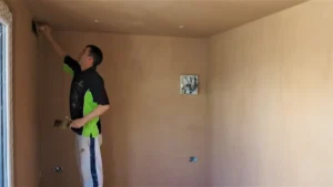 Plastering the internal walls for the Love Your Home and Garden Eltham Project